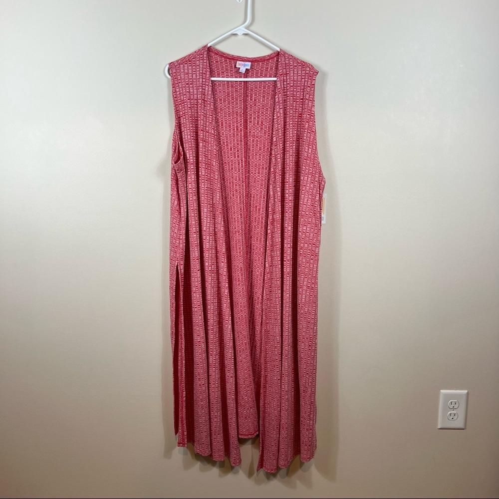 LulaRoe Joy Red Long Vest L NWT - Picture 2 of 9